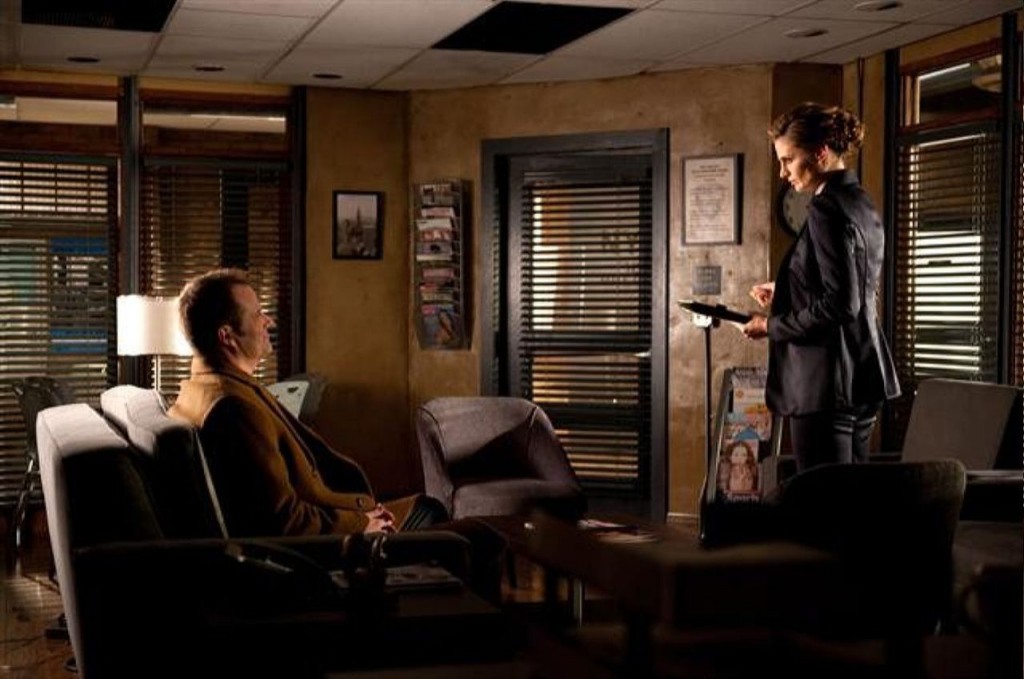 Beckett (Stana Katic) partage certaines information de l'enquête avec Bracken (Jack Coleman).