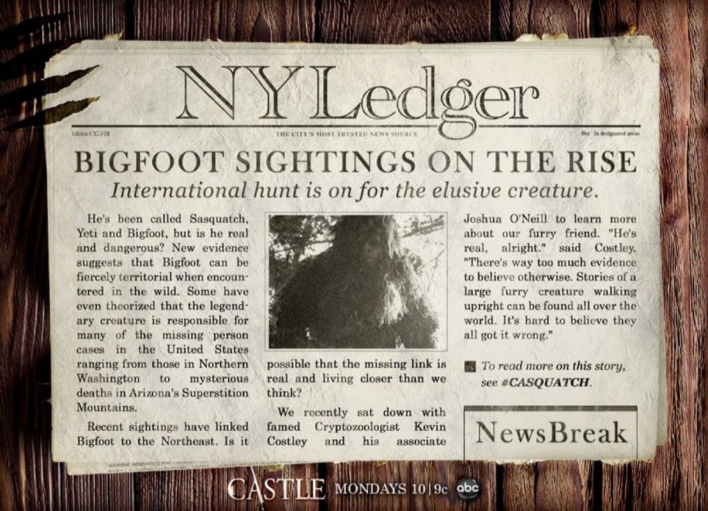 Article du New York Ledger affirmant que le Big Foot aurait été aperçu.