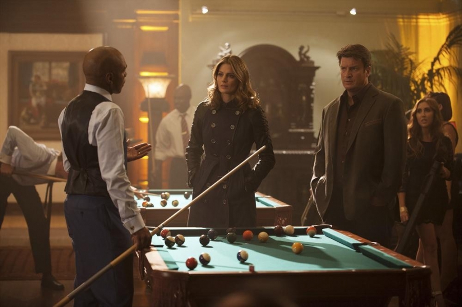 Beckett (Stana Katic) et Castle (Nathan Fillion) interrogent Fats Shepherd (Tom Wright).