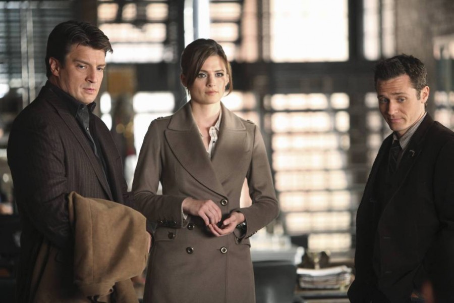 Rick Castle (Nathan Fillion), Kate Beckett (Stana Katic) et Kevin Ryan (Seamus Dever).