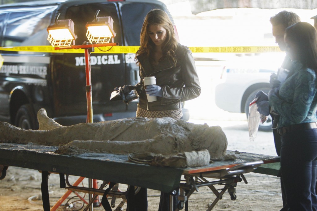 Kate Beckett (Stana Katic) observe la victime.